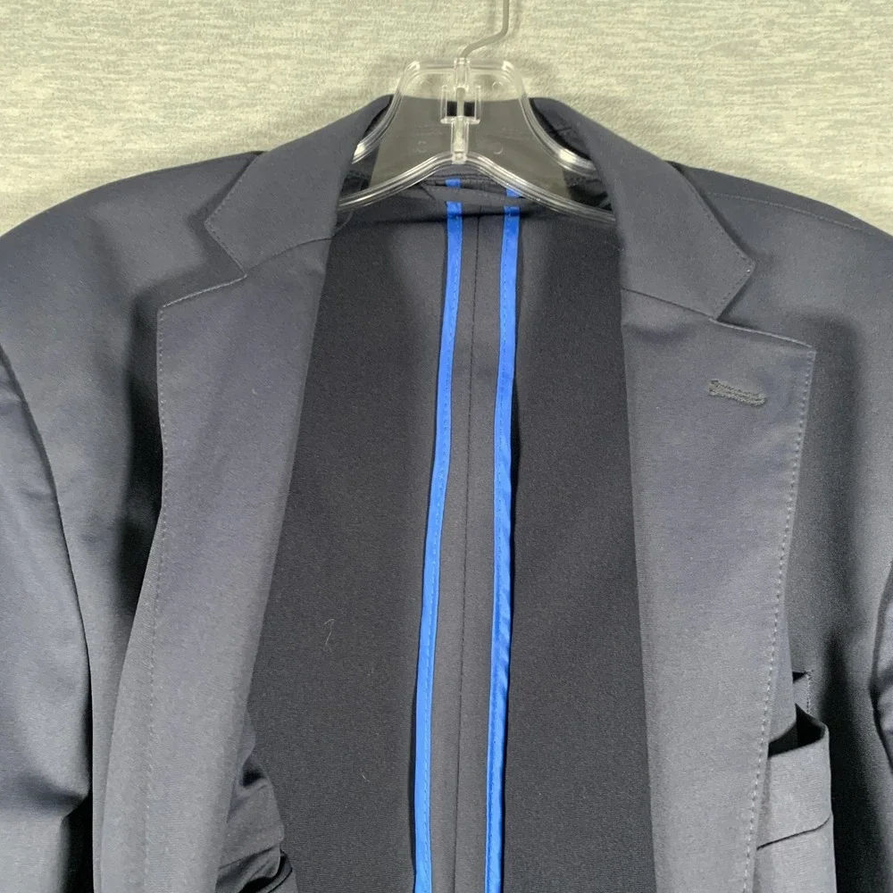 Twillory Blazer Mens 38S Blue Stretch 2 Button Suit Jacket Machine Washable